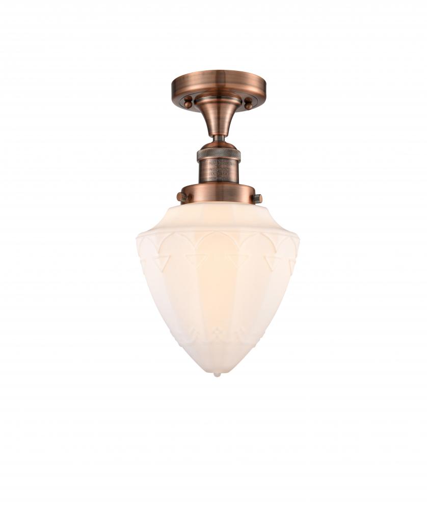 Bullet - 1 Light - 7 inch - Antique Copper - Semi-Flush Mount