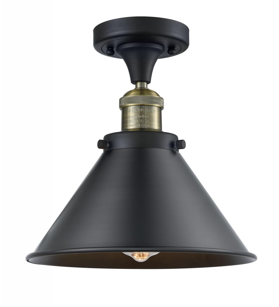 Briarcliff - 1 Light - 10 inch - Black Antique Brass - Semi-Flush Mount