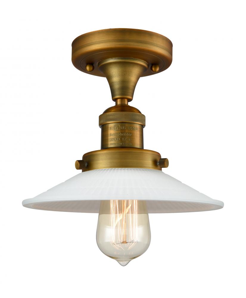 Halophane - 1 Light - 9 inch - Brushed Brass - Semi-Flush Mount