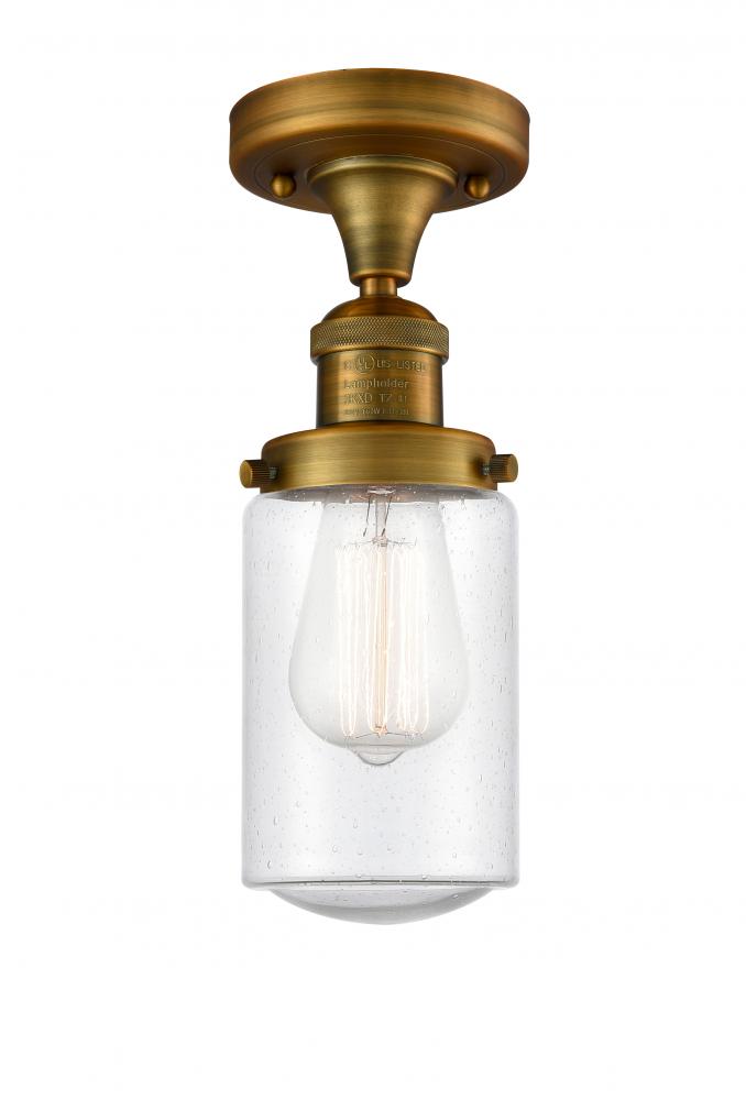 Dover - 1 Light - 5 inch - Brushed Brass - Semi-Flush Mount