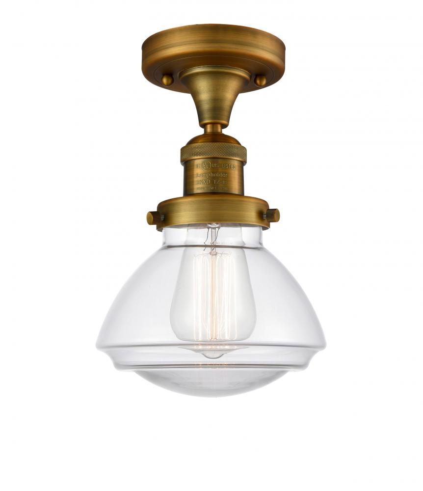 Olean - 1 Light - 7 inch - Brushed Brass - Semi-Flush Mount