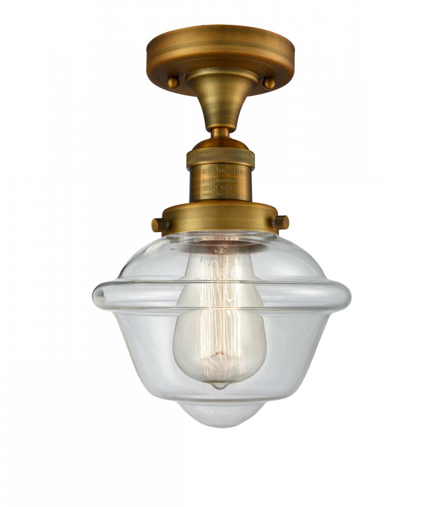 Oxford - 1 Light - 8 inch - Brushed Brass - Semi-Flush Mount