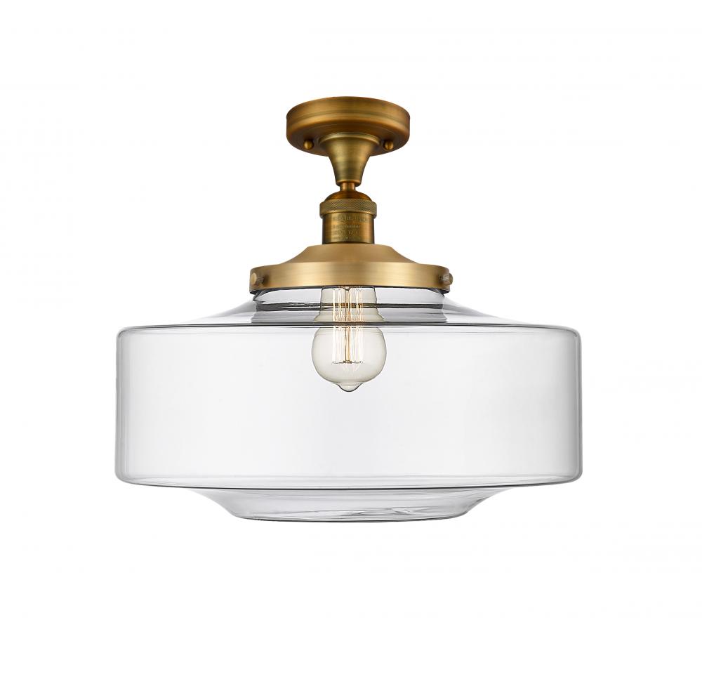 Bridgeton - 1 Light - 12 inch - Brushed Brass - Semi-Flush Mount