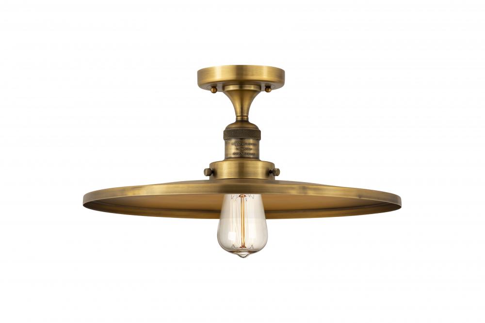 Railroad - 1 Light - 16 inch - Brushed Brass - Semi-Flush Mount