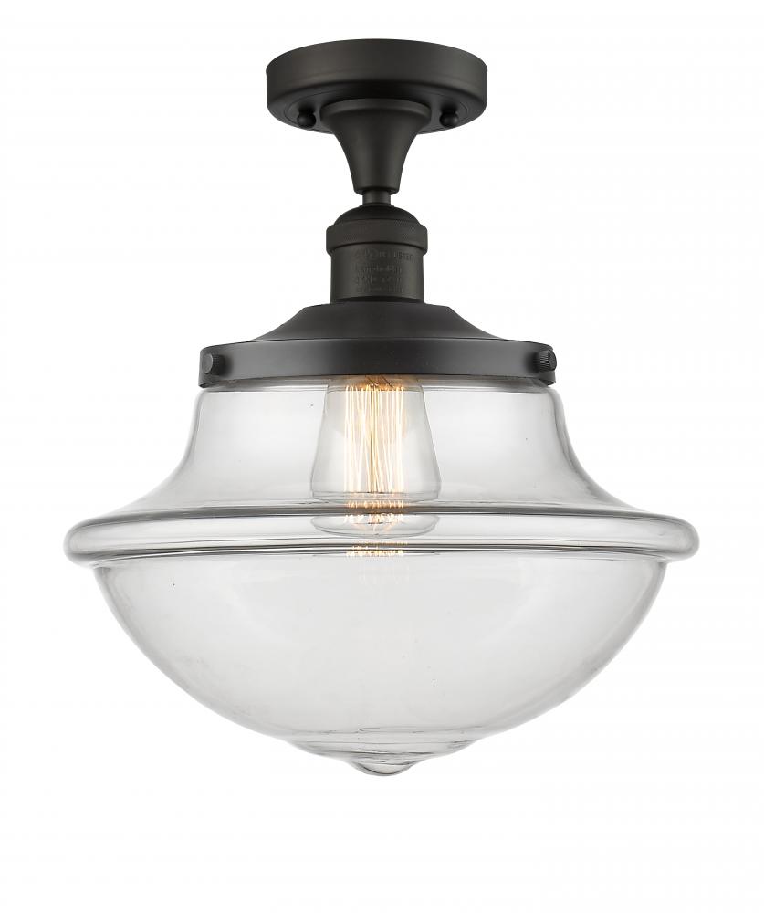 Oxford - 1 Light - 12 inch - Oil Rubbed Bronze - Semi-Flush Mount