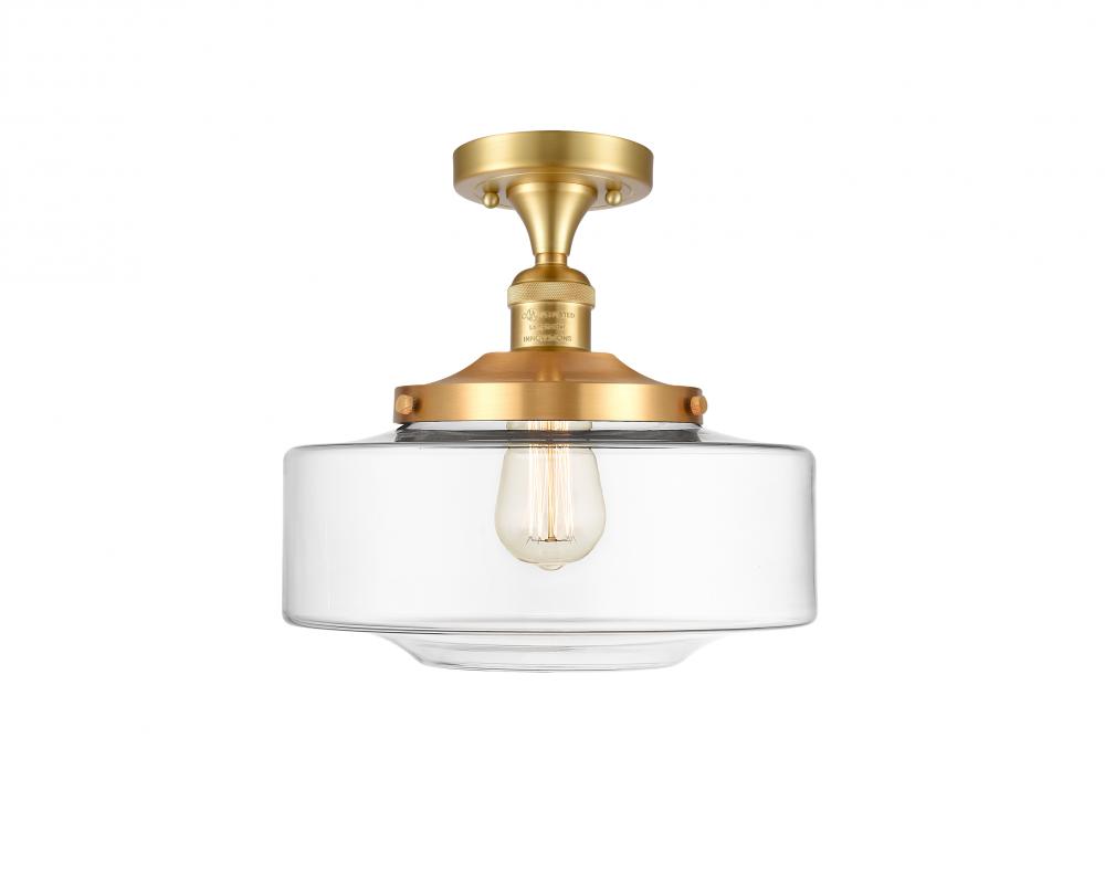 Bridgeton - 1 Light - 12 inch - Satin Gold - Semi-Flush Mount