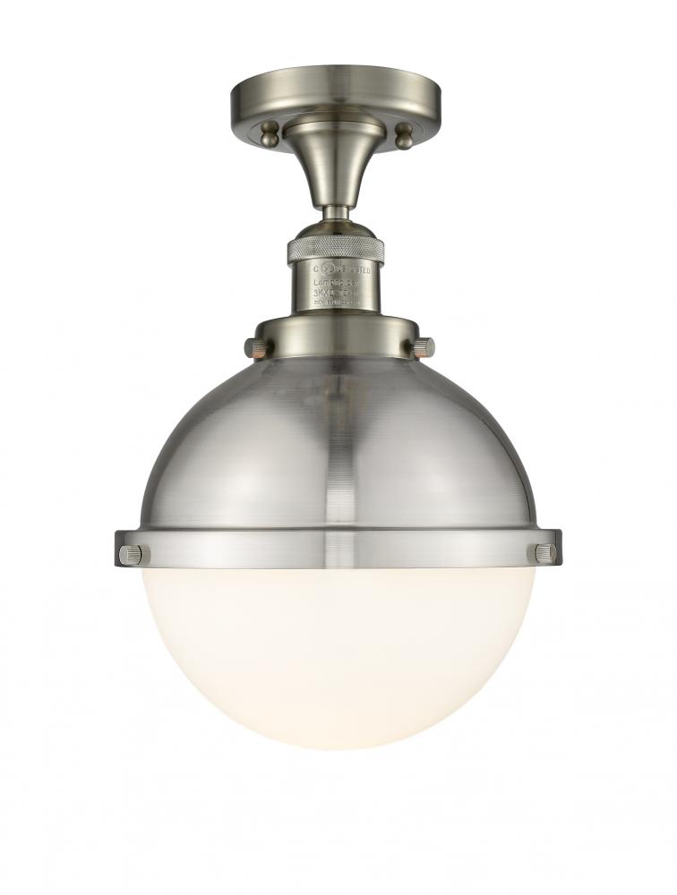 Hampden - 1 Light - 9 inch - Brushed Satin Nickel - Semi-Flush Mount