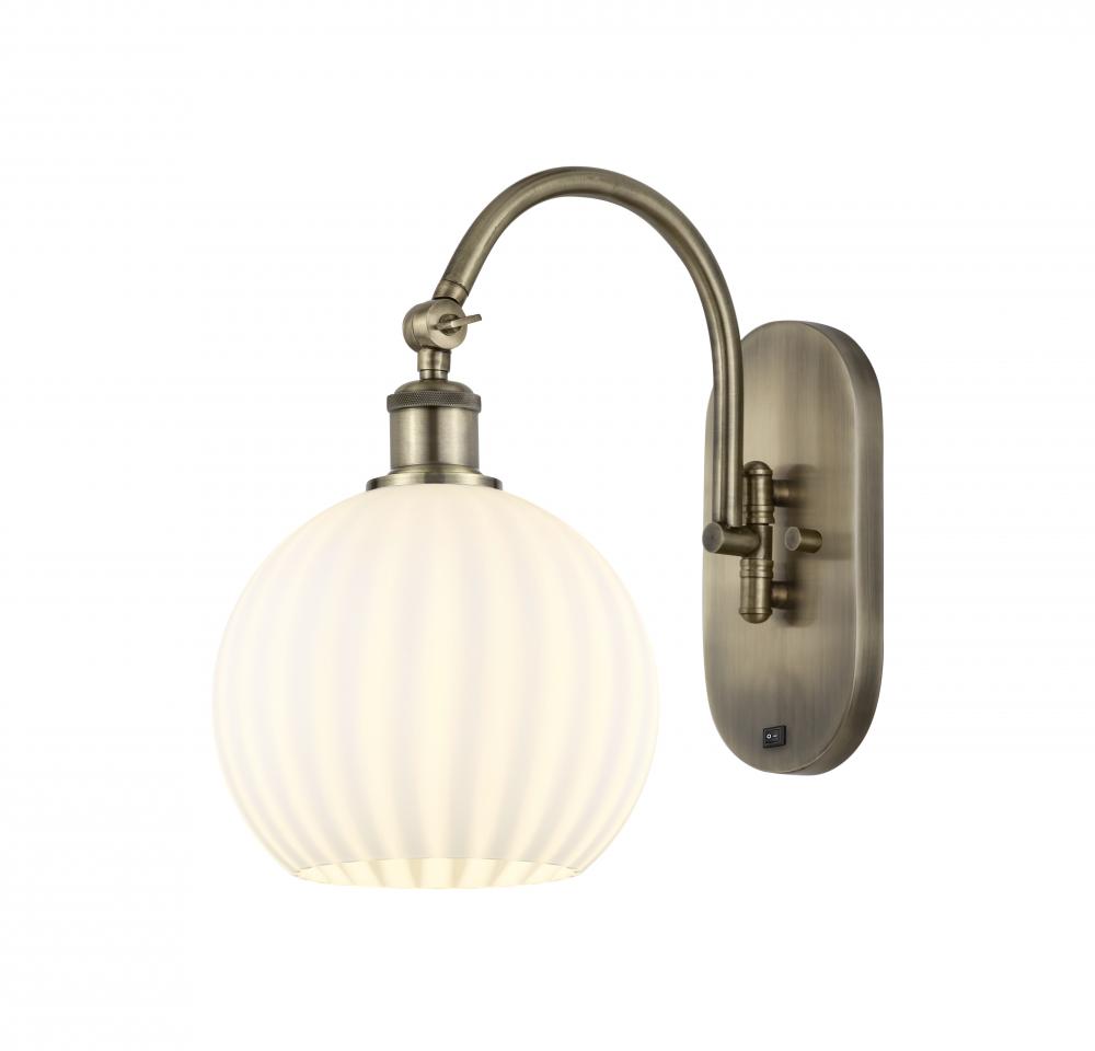 White Venetian - 1 Light - 8 inch - Antique Brass - Sconce