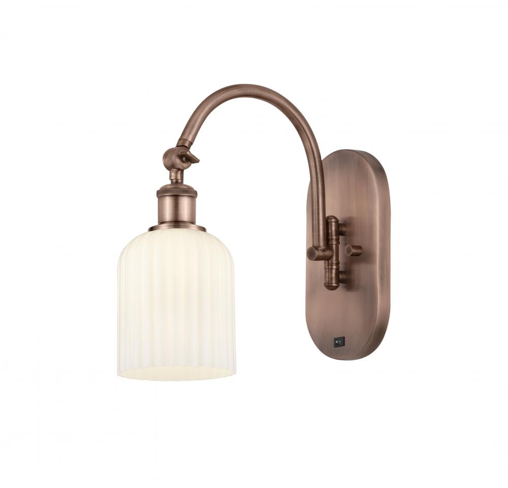 Bridal Veil - 1 Light - 5 inch - Antique Copper - Adjustable Swing Arm