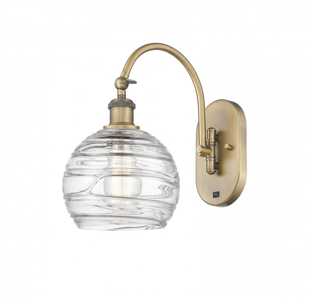 Athens Deco Swirl - 1 Light - 8 inch - Brushed Brass - Sconce