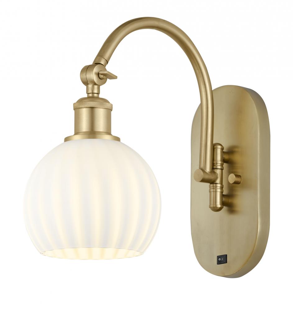 White Venetian - 1 Light - 6 inch - Satin Gold - Sconce