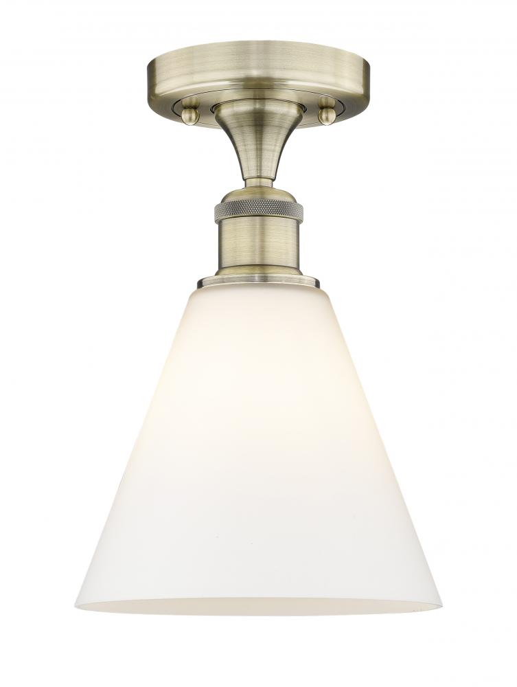 Berkshire - 1 Light - 8 inch - Antique Brass - Semi-Flush Mount