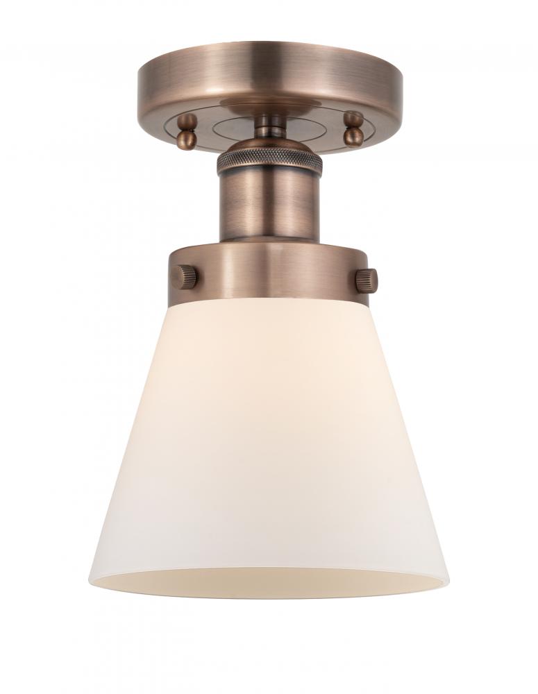 Cone - 1 Light - 6 inch - Antique Copper - Semi-Flush Mount