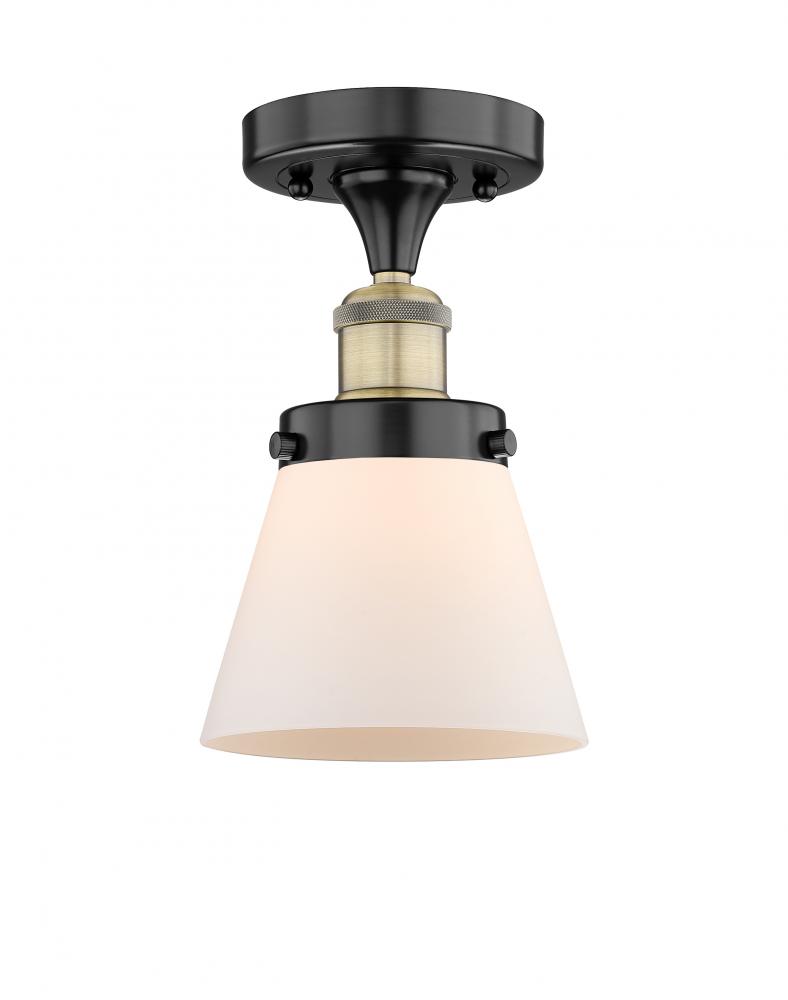 Cone - 1 Light - 6 inch - Black Antique Brass - Semi-Flush Mount