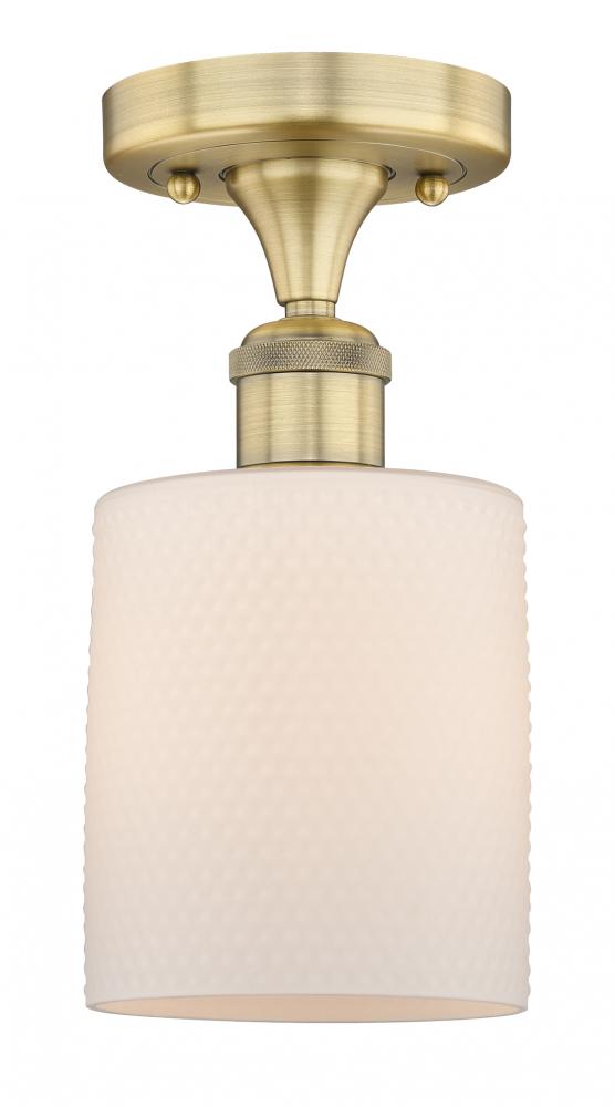 Cobbleskill - 1 Light - 5 inch - Brushed Brass - Semi-Flush Mount