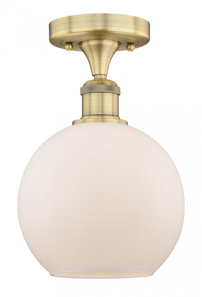 Athens - 1 Light - 8 inch - Brushed Brass - Semi-Flush Mount