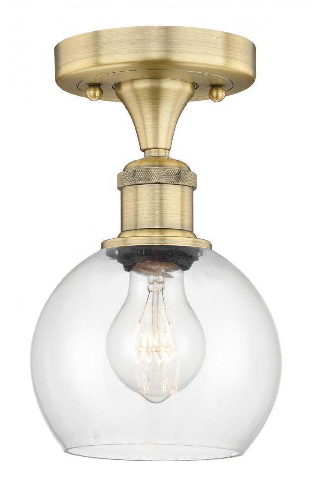 Athens - 1 Light - 6 inch - Brushed Brass - Semi-Flush Mount