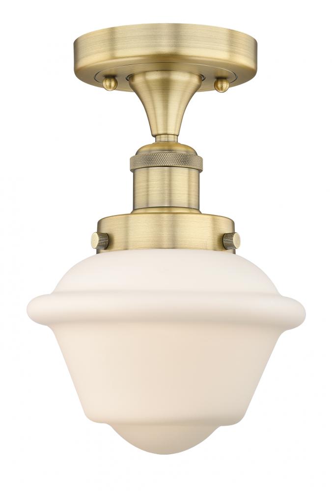 Oxford - 1 Light - 7 inch - Brushed Brass - Semi-Flush Mount