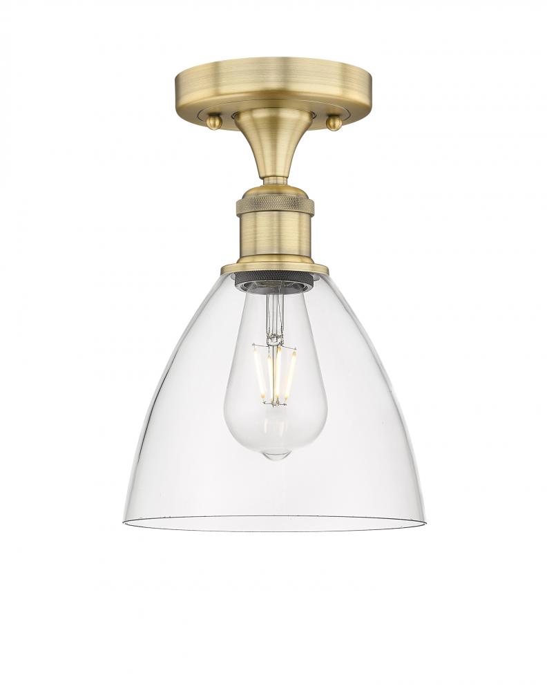 Bristol - 1 Light - 8 inch - Brushed Brass - Semi-Flush Mount