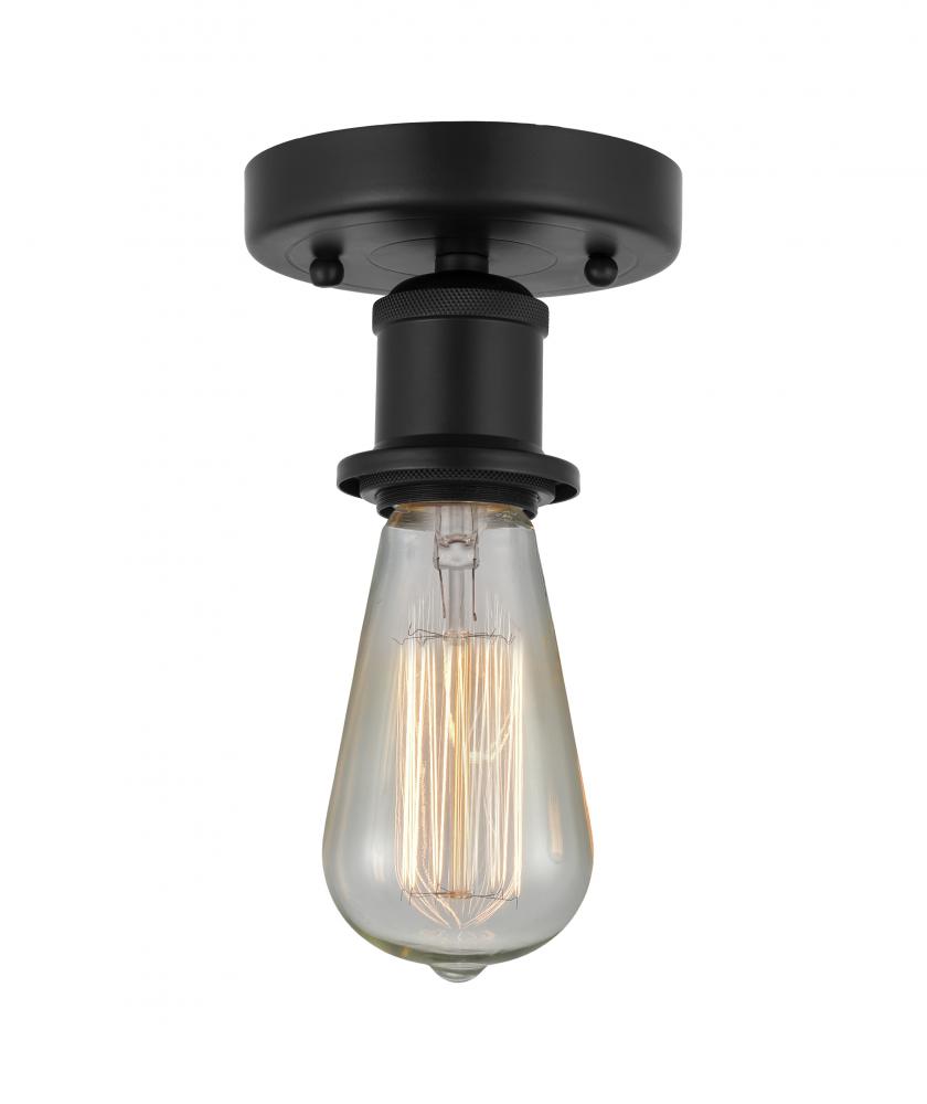 Bare Bulb - 1 Light - 2 inch - Matte Black - Semi-Flush Mount