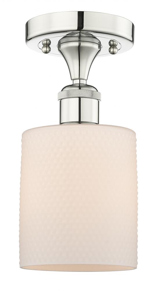 Cobbleskill - 1 Light - 5 inch - Polished Nickel - Semi-Flush Mount