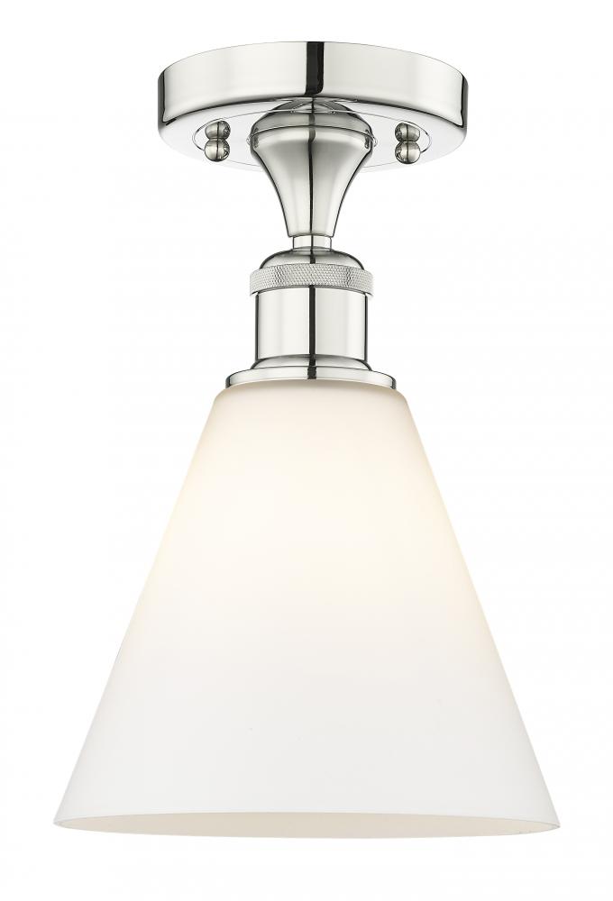 Berkshire - 1 Light - 8 inch - Polished Nickel - Semi-Flush Mount