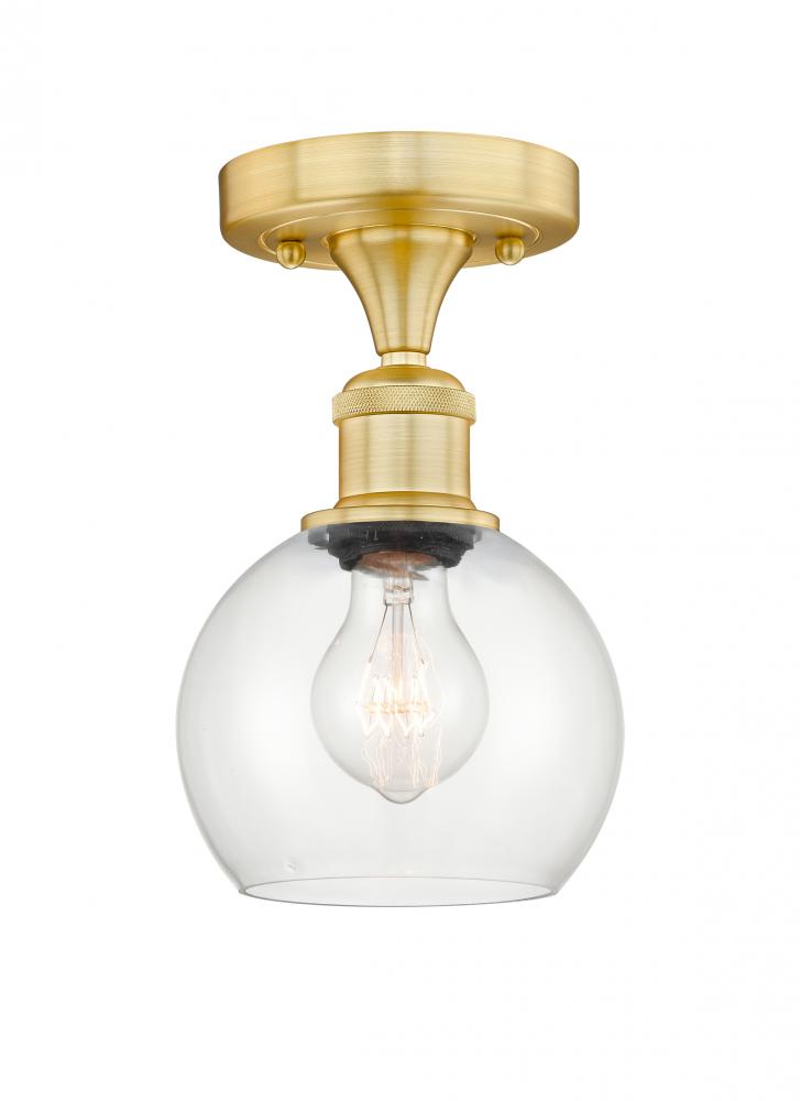 Athens - 1 Light - 6 inch - Satin Gold - Semi-Flush Mount