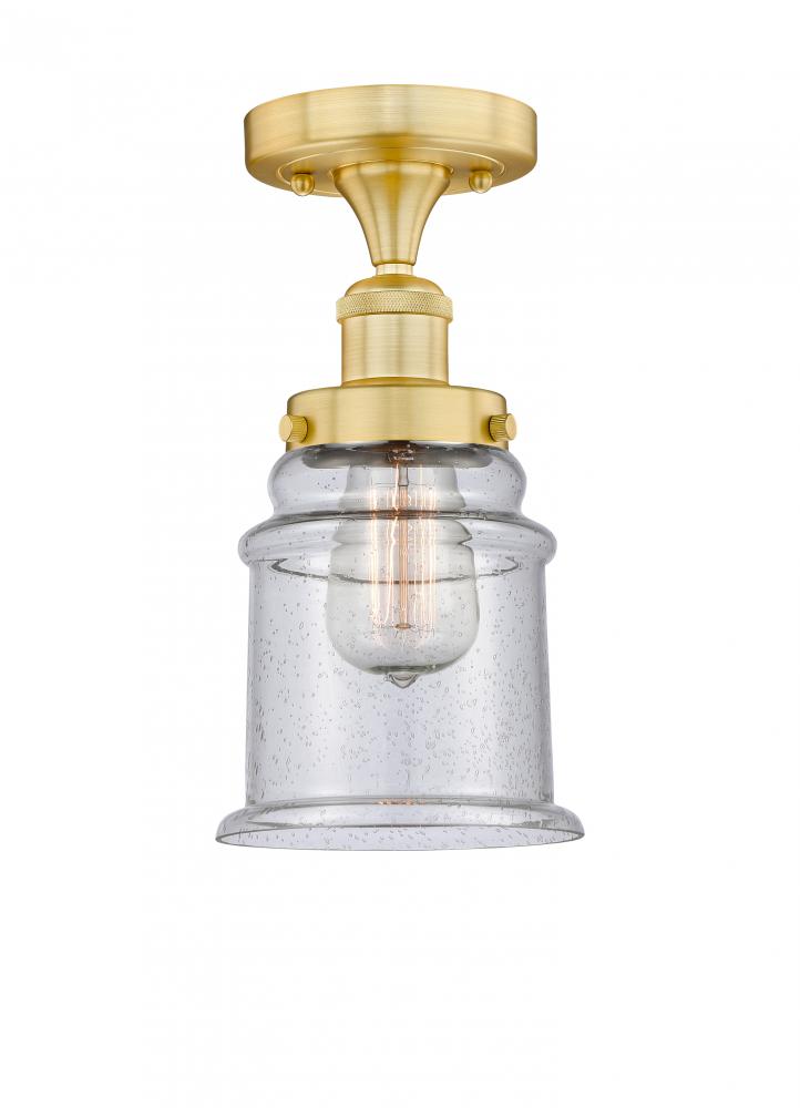 Canton - 1 Light - 6 inch - Satin Gold - Semi-Flush Mount