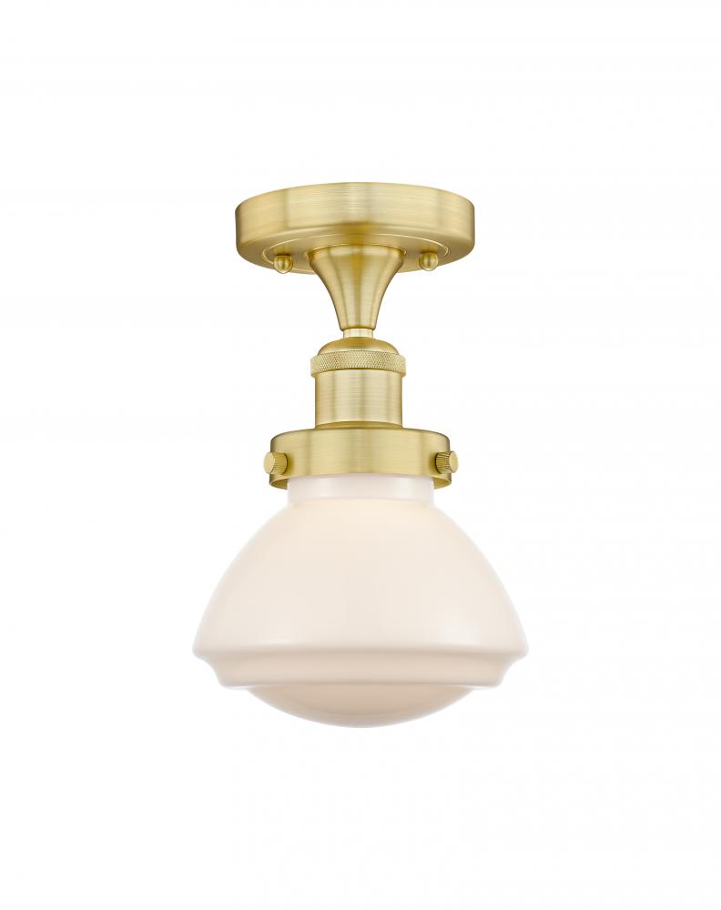 Olean - 1 Light - 7 inch - Satin Gold - Semi-Flush Mount