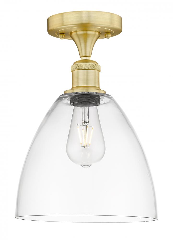 Bristol - 1 Light - 9 inch - Satin Gold - Semi-Flush Mount