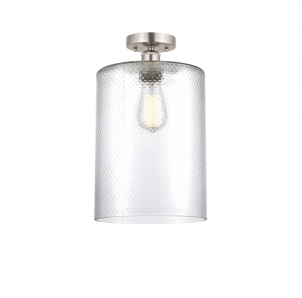 Cobbleskill - 1 Light - 9 inch - Brushed Satin Nickel - Semi-Flush Mount