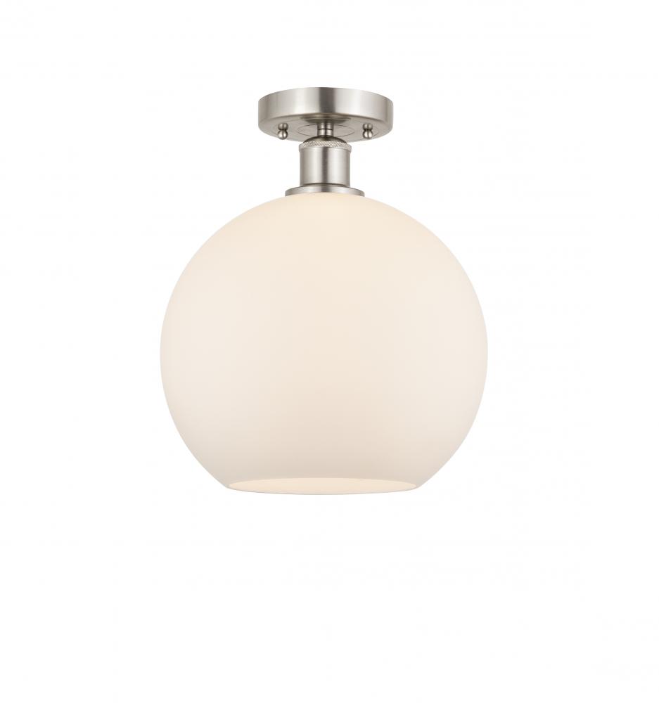 Athens - 1 Light - 10 inch - Brushed Satin Nickel - Semi-Flush Mount