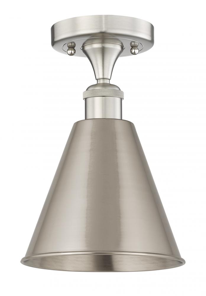 Berkshire - 1 Light - 8 inch - Brushed Satin Nickel - Semi-Flush Mount