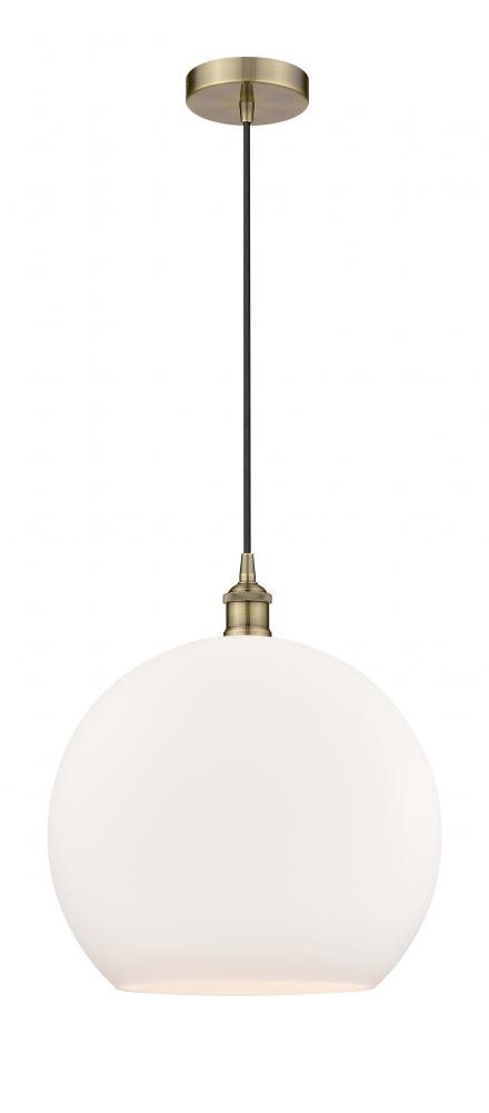 Athens - 1 Light - 14 inch - Antique Brass - Cord hung - Pendant