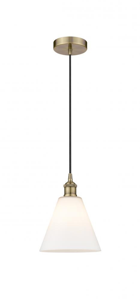 Berkshire - 1 Light - 8 inch - Antique Brass - Mini Pendant