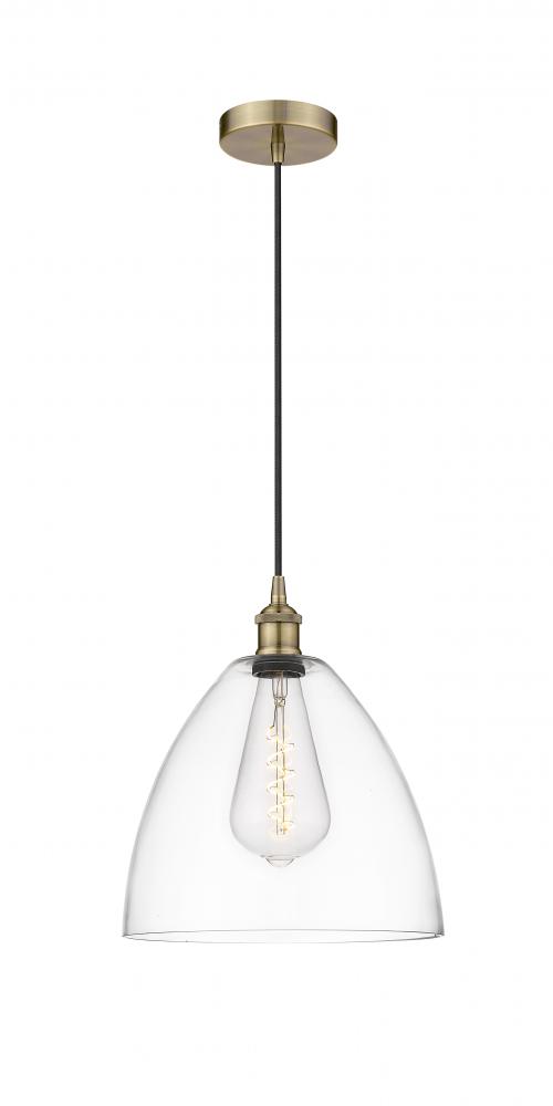 Bristol - 1 Light - 12 inch - Antique Brass - Cord hung - Mini Pendant