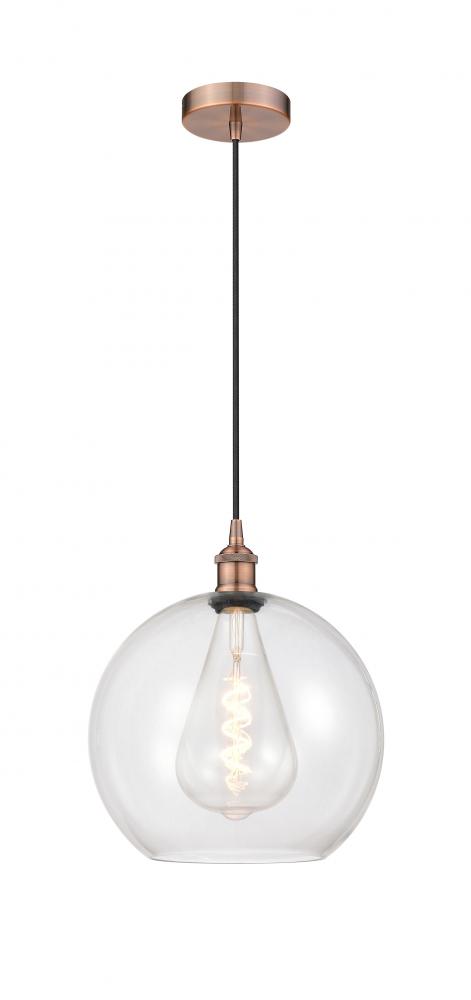 Athens - 1 Light - 12 inch - Antique Copper - Cord hung - Mini Pendant