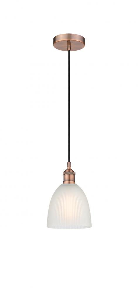 Castile - 1 Light - 6 inch - Antique Copper - Cord hung - Mini Pendant