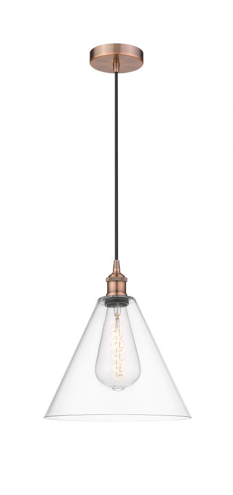 Berkshire - 1 Light - 12 inch - Antique Copper - Cord hung - Mini Pendant