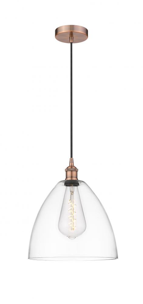 Bristol - 1 Light - 12 inch - Antique Copper - Cord hung - Mini Pendant