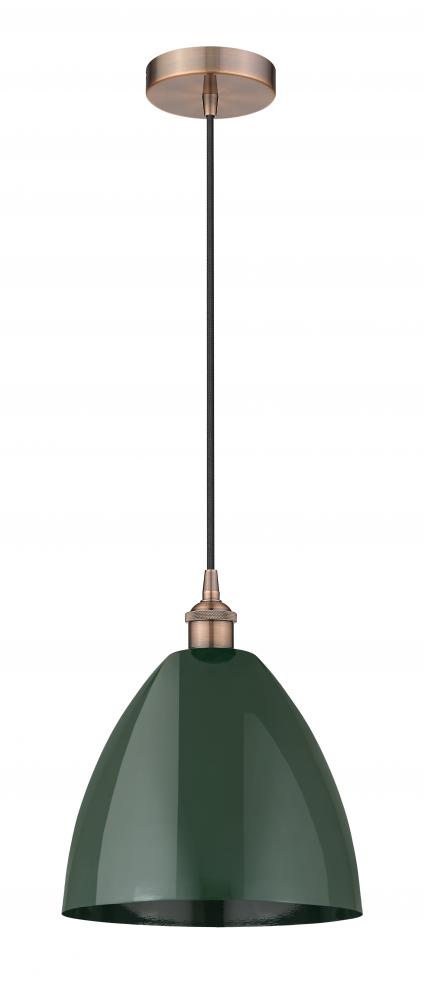 Plymouth - 1 Light - 12 inch - Antique Copper - Cord hung - Mini Pendant