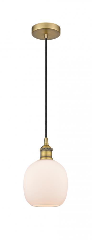 Belfast - 1 Light - 6 inch - Brushed Brass - Cord hung - Mini Pendant