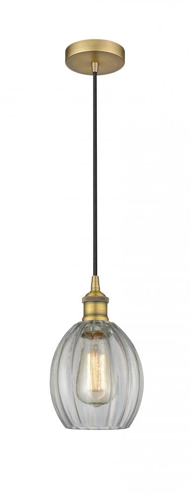 Eaton - 1 Light - 6 inch - Brushed Brass - Cord hung - Mini Pendant