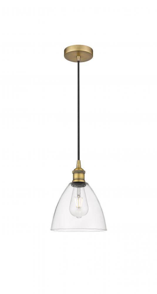 Bristol - 1 Light - 8 inch - Brushed Brass - Cord hung - Mini Pendant