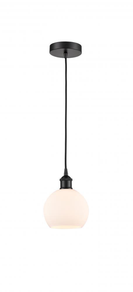 Athens - 1 Light - 6 inch - Matte Black - Cord hung - Mini Pendant