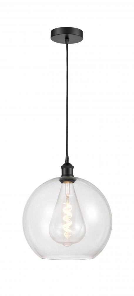 Athens - 1 Light - 12 inch - Matte Black - Cord hung - Mini Pendant