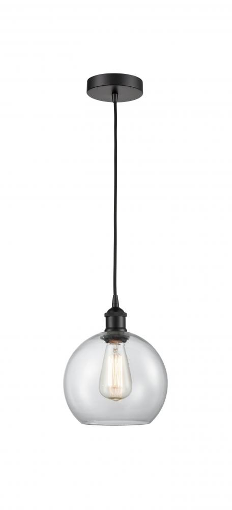 Athens - 1 Light - 8 inch - Matte Black - Cord hung - Mini Pendant