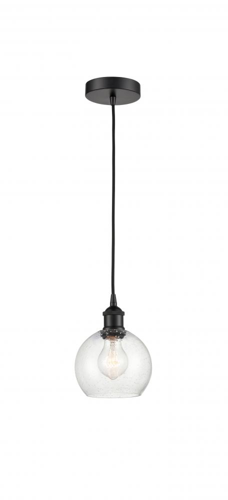 Athens - 1 Light - 6 inch - Matte Black - Cord hung - Mini Pendant