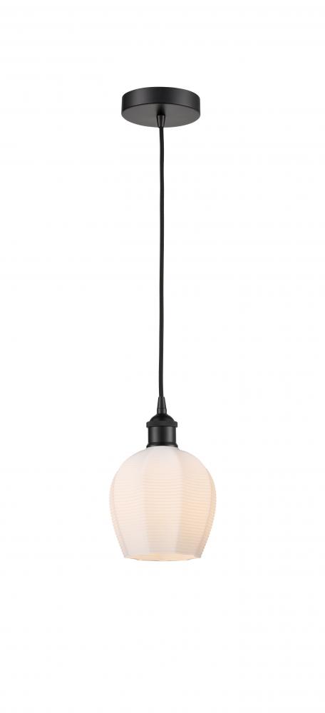 Norfolk - 1 Light - 6 inch - Matte Black - Cord hung - Mini Pendant