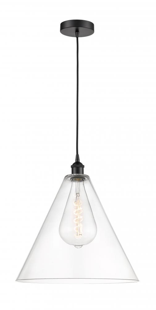 Berkshire - 1 Light - 16 inch - Matte Black - Cord hung - Pendant